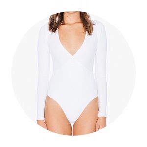 American Apparel White Ballerina Bodysuit